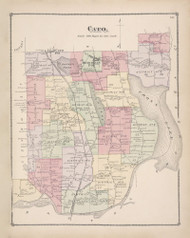 Cato Cross Lake, New York 1875 - Old Town Map Reprint - Cayuga Co. Atlas