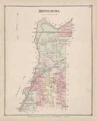 Montezuma Seneca River, New York 1875 - Old Town Map Reprint - Cayuga Co. Atlas