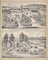 East Venice - Volney Lester, Esq. Farm & Res., New York 1875 - Old Town Map Reprint - Cayuga Co. Atlas