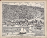 Glen Haven Resort Skaneatles Lake Cortland, New York 1875 - Old Town Map Reprint - Cayuga Co. Atlas