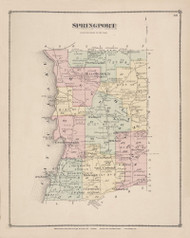 Springport Cayuga Lake Indian Reservation, New York 1875 - Old Town Map Reprint - Cayuga Co. Atlas
