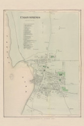 Union Springs Village, Springport - Cayuga Lake, New York 1875 - Old Town Map Reprint - Cayuga Co. Atlas