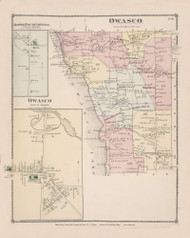 Owasco Baptist Four Corners, New York 1875 - Old Town Map Reprint - Cayuga Co. Atlas