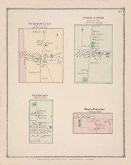 Scipio Scipioville Scipio Center Sherwood Bolts Corners, New York 1875 - Old Town Map Reprint - Cayuga Co. Atlas