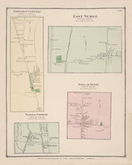 Venice Venice Center East Venice Poplar Ridge, New York 1875 - Old Town Map Reprint - Cayuga Co. Atlas