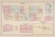 Genoa Five Corners Little Hollow Atwater East Genoa Goodyears Northville Kings Ferry Cayuga Lake, New York 1875 - Old Town Map Reprint - Cayuga Co. Atlas