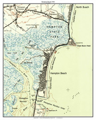 Hampton Beach 1944 - Custom USGS Old Topo Map - New Hampshire