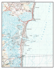 Hampton Beach and Seabrook Beach 1987 - Custom USGS Old Topo Map - New Hampshire
