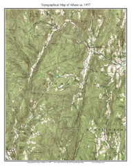 Athens 1957 - Custom USGS Old Topo Map - Vermont