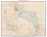 Lake Wawasee and Dewart Lake 1950 - Custom USGS Old Topo Map - Indiana