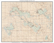 Lake Tippecanoe and the Barbee Lakes Chain 1950 - Custom USGS Old Topo Map - Indiana