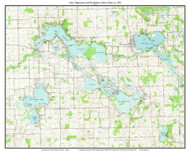 Lake Tippecanoe and the Barbee Lakes Chain 1961 - Custom USGS Old Topo Map - Indiana