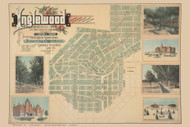 Inglewood 1880  - Old Map Reprint - California Cities
