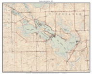 Barbee Lakes Chain 1950 - Custom USGS Old Topo Map - Indiana