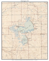 Chapman Lakes 1950 - Custom USGS Old Topo Map - Indiana