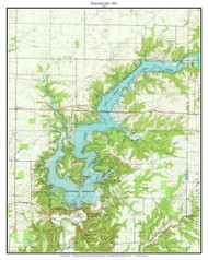 Raccoon Lake 1963 - Custom USGS Old Topo Map - Indiana