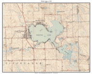 Webster Lake 1950 - Custom USGS Old Topo Map - Indiana