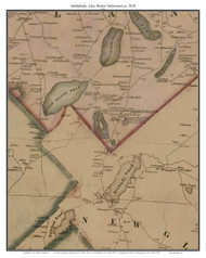 Sabbathday Lake Shaker Settlement, Maine ca. 1858 Old Town Map Custom Print - Androscoggin Co.