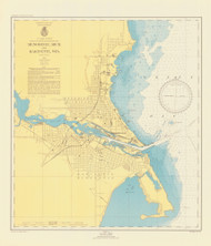Menominee and Marinette Harbors 1947 Lake Michigan Harbor Chart Reprint 723