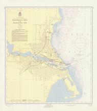 Menominee and Marinette Harbors 1955 Lake Michigan Harbor Chart Reprint 723