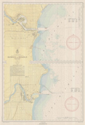 Manitowoc and Sheboygan 1954 Lake Michigan Harbor Chart Reprint 735