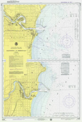 Manitowoc and Sheboygan 1975 Lake Michigan Harbor Chart Reprint 735