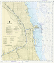 Chicago Harbor 1975 Lake Michigan Harbor Chart Reprint 752