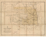 Oklahoma 1866 Engineer Bureau War Dept. Indian Territory - Old State Map Reprint