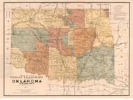 Oklahoma 1889 Rand McNally (Map Only) Indian Territory - Old State Map Reprint