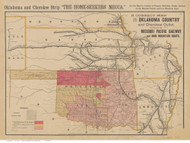 Oklahoma 1889 Townsend Indian Territory - Old State Map Reprint