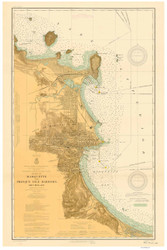 Marquette and Presque Isle Harbors 1913 Lake Superior Harbor Chart Reprint 935