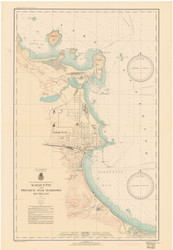 Marquette and Presque Isle Harbors 1936 Lake Superior Harbor Chart Reprint 935