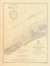 Eagle River 1904 Lake Superior Harbor Chart Reprint 949 BW