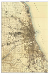 Chicago 1901 - Custom USGS Old Topographic Map - Illinois