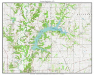 Governor Bond Lake 1974 - Custom USGS Old Topographic Map - Illinois