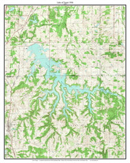 Lake of Egypt 1966 - Custom USGS Old Topographic Map - Illinois