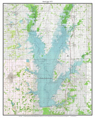 Rend Lake 1975 - Custom USGS Old Topographic Map - Illinois