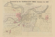 Kansas City 1887 Kansas City Times - Old Map Reprint - Missouri Cities