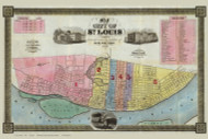 St. Louis 1844 Paul - Old Map Reprint - Missouri Cities