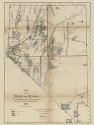 Nevada 1866 GLO - Old State Map Reprint