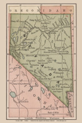 Nevada 1880 Bolitho - Old State Map Reprint