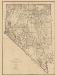 Nevada 1894 GLO - Old State Map Reprint