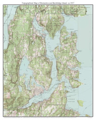 Bremerton and Bainbridge 1937 - Custom USGS Old Topo Map - Washington State 15x15