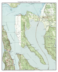 Camano Island 1943 - Custom USGS Old Topo Map - Washington State 15x15