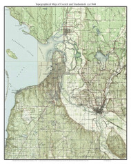 Everett and Snohomish 1944 - Custom USGS Old Topo Map - Washington State 15x15