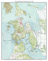 Fidalgo Island 1951 - Custom USGS Old Topo Map - Washington State 15x15