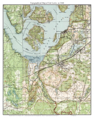 Fort Lewis 1940 - Custom USGS Old Topo Map - Washington State 15x15