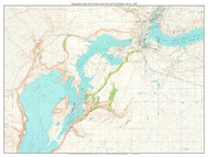 Grand Coulee Dam and North Banks Lake 1968 - Custom USGS Old Topo Map - Washington State