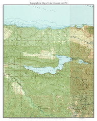 Lake Crescent 1950 - Custom USGS Old Topo Map - Washington State 15x15