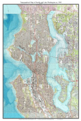 Lake Washington & Seattle 1983 - Custom USGS Old Topo Map - Washington State 7x7